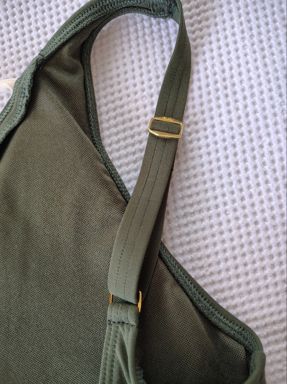Bleu Rod Beattie Olive Green One-Piece Swimsuit with Lattice Front Size 6 - Picture 7 of 11